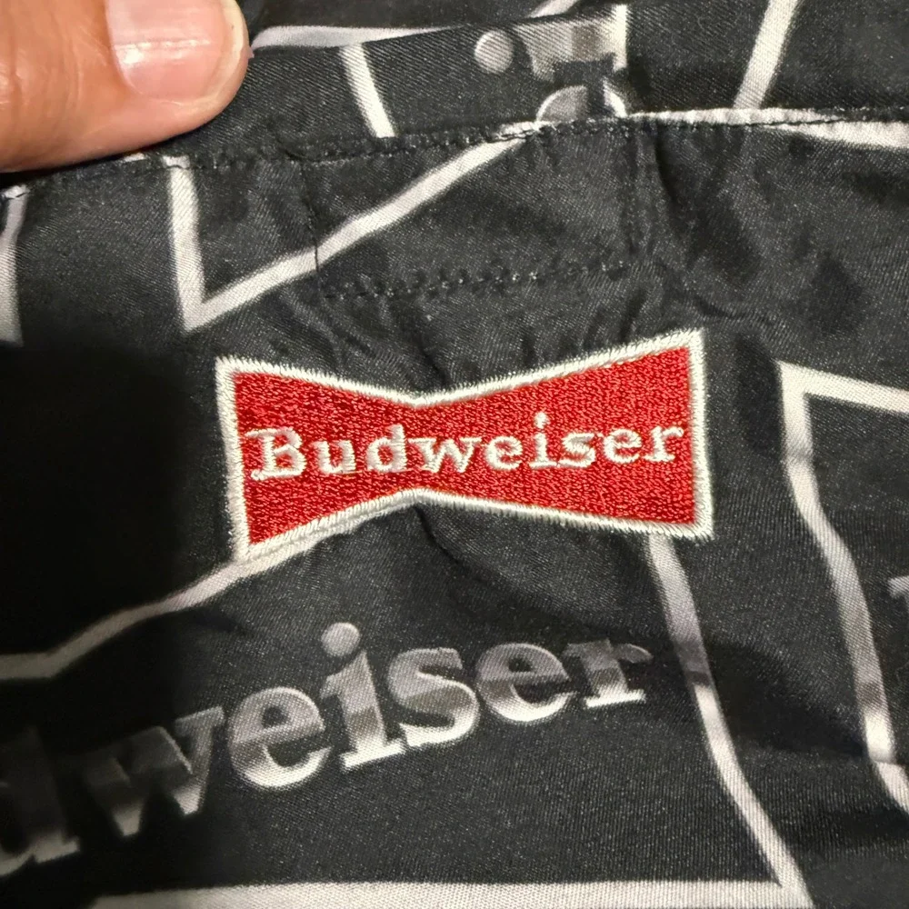 Budweiser PacSun Mens Black All Over Beer Logo Swim Trunks Board Shorts Medium M